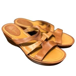 Cole Haan Leather Strappy Wedge Sandals Sz. 9